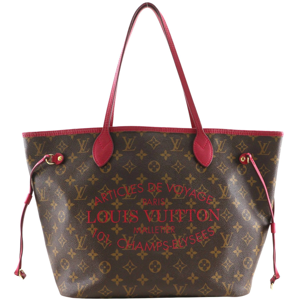 Louis Vuitton Neverfull Monogram Ikat Canvas Tote Bag Rose Pink